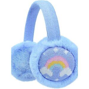 ⚡Kids Blue Knitted Rainbow Winter Outdoor Plush Adjustable Warm Ear Muffs